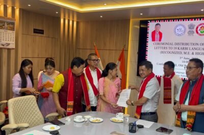 MLA DARSING RONGHANG ATTENDED THE engagement letters distribution.